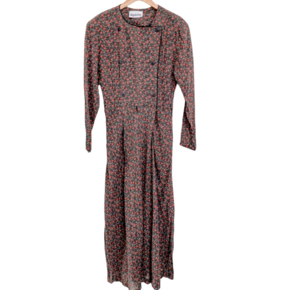 Vintage Peasant Prairie Small Floral Maxi Dress